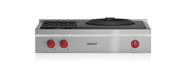 36" Wolf Sealed Burner Rangetop With 2 Burners and Wok Burner - SRT362W-LP
