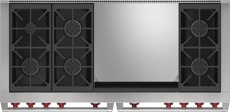 60" Wolf 9 Cu. Ft. Dual Fuel Range with 6 Burners and Infrared Dual Griddle - DF60650DG/S/P