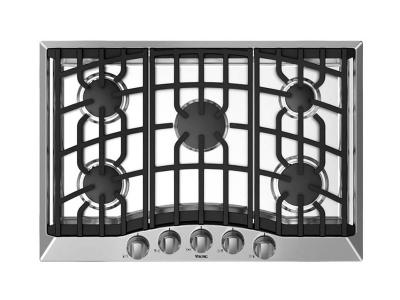 30" Viking Natural Gas Cooktop with 5 Sealed Burners, Continuous Grates - RVGC33015BSS