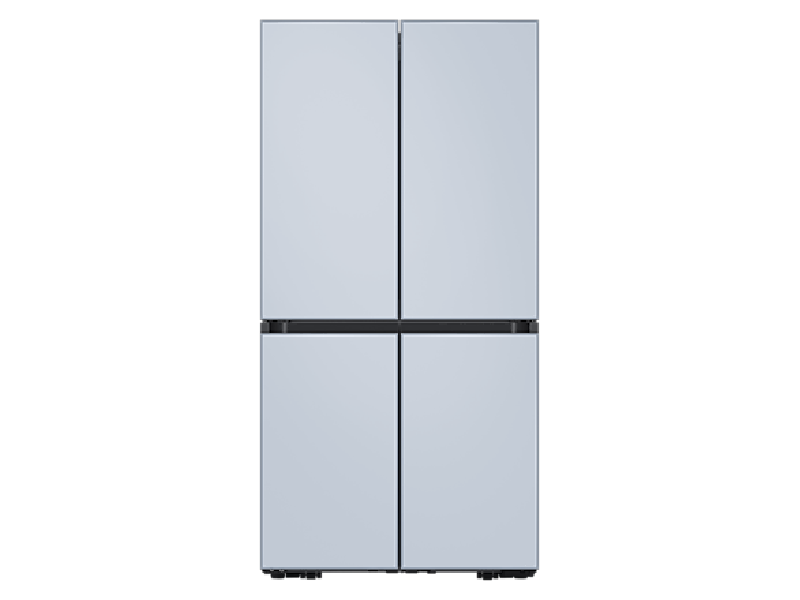 36" Samsung 22.8 Cu. Ft. Bespoke 4-Door Flex French Door Refrigerators With Sky Blue Matte Glass Panel - F-RF23A9674848