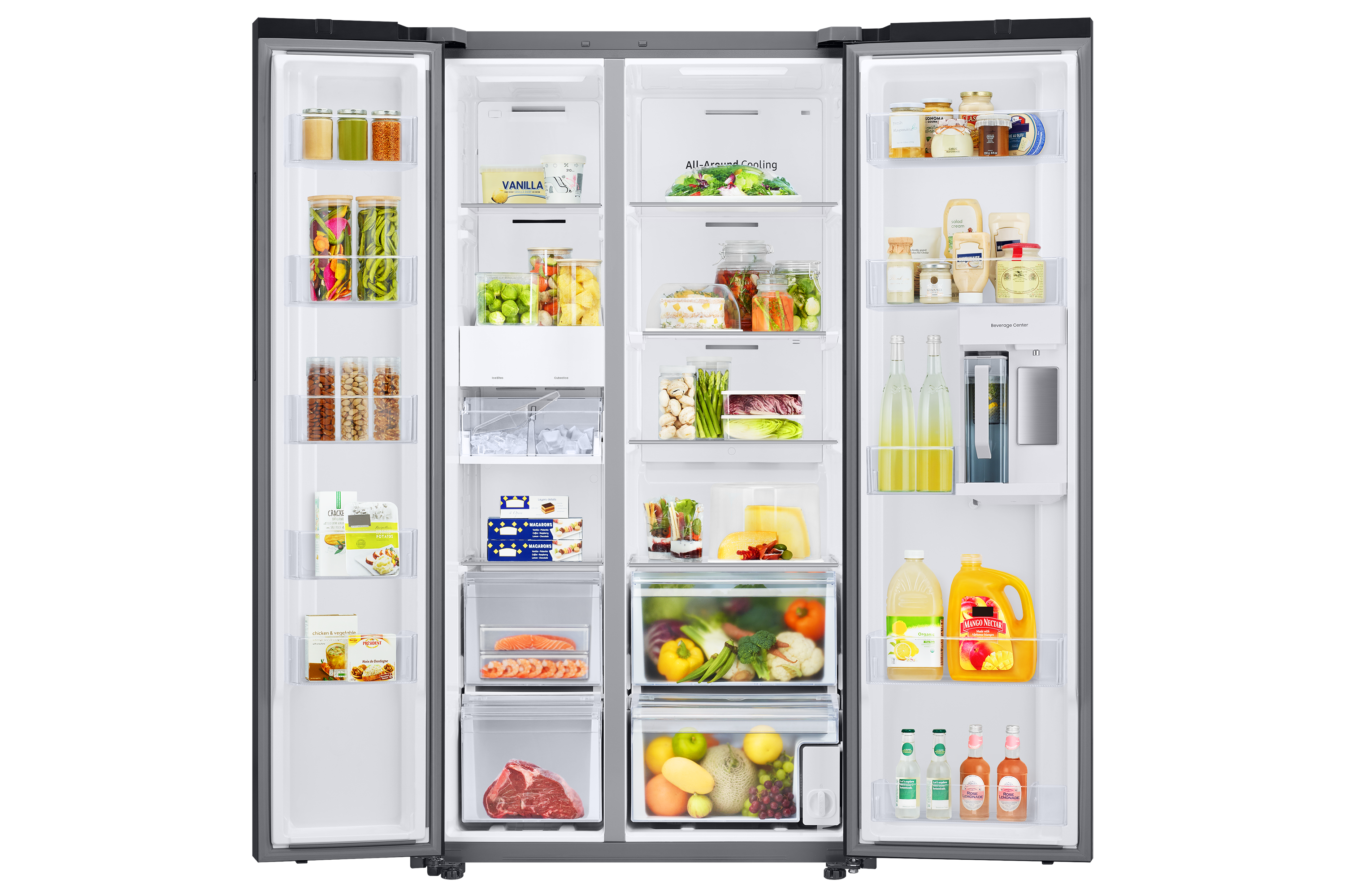 36" Samsung 22.6 Cu. Ft. Bespoke Smart Counter Depth Side-by-Side Refrigerator with Beverage Center - RS23CB760012AA