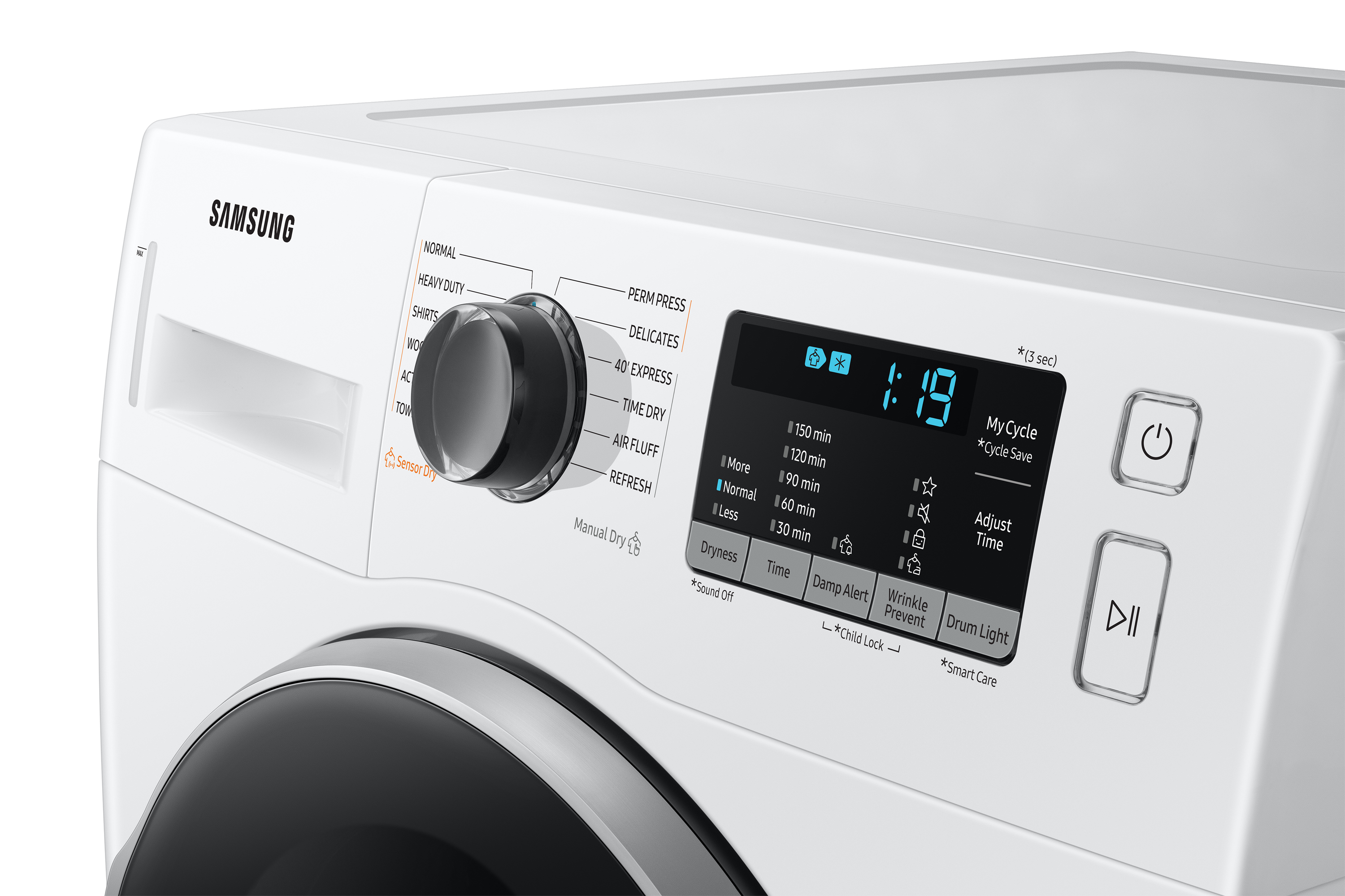 24" Samsung 4.0 Cu. Ft. Dryer with Heat Pump Technology and 40 Plus Express Cycle - DV25B6800HW/AC