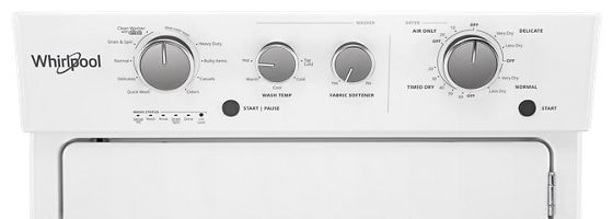 27" Whirlpool Electric Stacked Laundry Center With 9 Wash Cycles And AutoDry - YWET4027HW