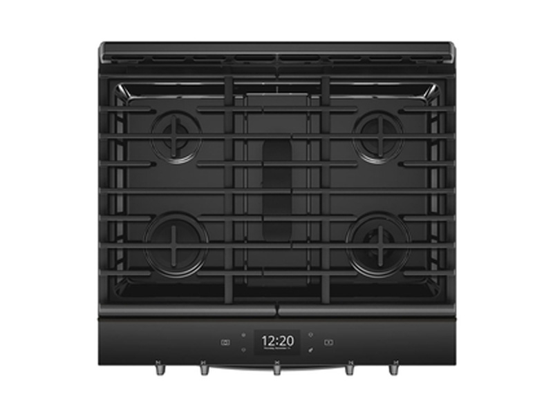 30" Whirlpool 5.8 Cu. Ft. Smart Slide-in Gas Range with EZ-2-Lift  8482  Hinged Cast-iron Grates1 - WEG750H0HV