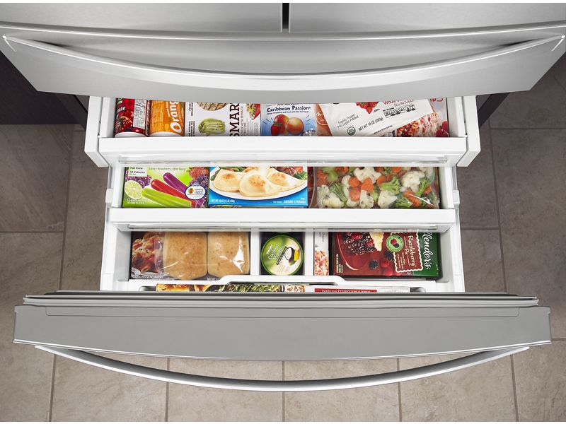 36" Whirlpool 26 Cu. Ft. Wide 4 Door Refrigerator with Prep and Store Bins - WRMF7736PZ