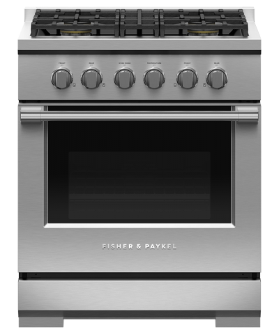 30" Fisher & Paykel Series 7 Professional Natural Gas Range With 4 Burners - RGV3-304-N