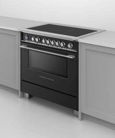 36" Fisher & Paykel Series 9 Classic Induction Range With SmartZone In Black - OR36SCI6B1