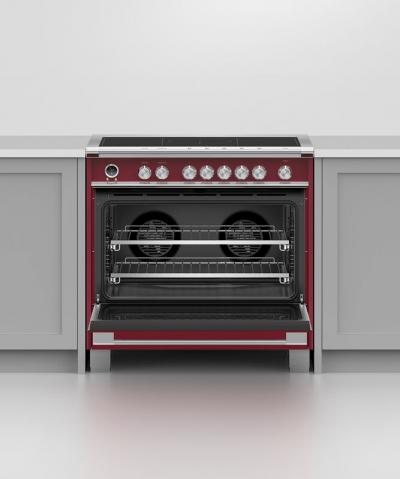 36" Fisher & Paykel Series 9 Classic Induction Range With SmartZone In Red - OR36SCI6R1