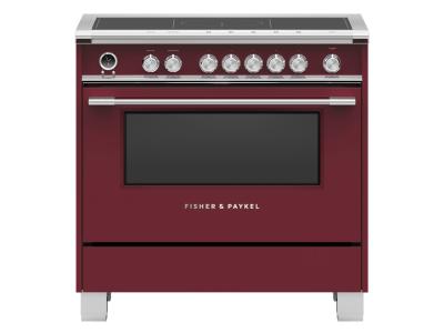 36" Fisher & Paykel Series 9 Classic Induction Range With SmartZone In Red - OR36SCI6R1