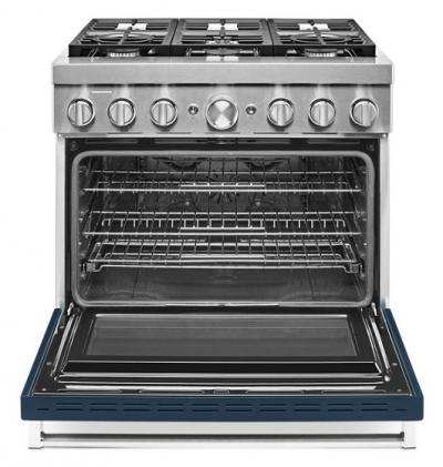 36" KitchenAid 5.1 Cu. Ft. Smart Commercial-Style Dual Fuel Range With 6 Burners - KFDC506JIB