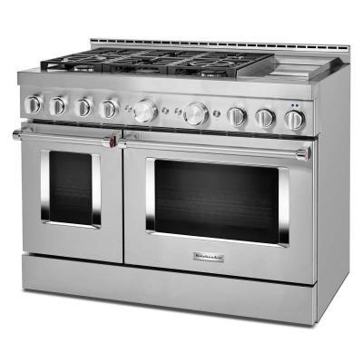 48" KitchenAid 6.3 Cu. Ft. Smart Commercial-Style Gas Range With Griddle - KFGC558JSS