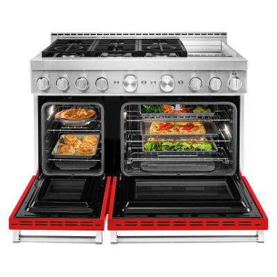 48" KithenAid 6.3 Cu. Ft. Smart Commercial-Style Gas Range With Griddle - KFGC558JPA