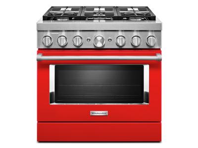 36" KitchenAid 5.1 Cu. Ft. Smart Commercial-Style Dual Fuel Range With 6 Burners - KFDC506JPA