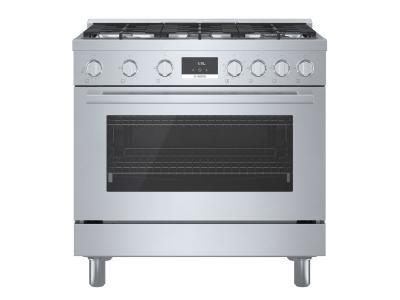 36" Bosch 800 Series Freestanding Gas Range With 6 Burners In Stainless Steel - HGS8655UC