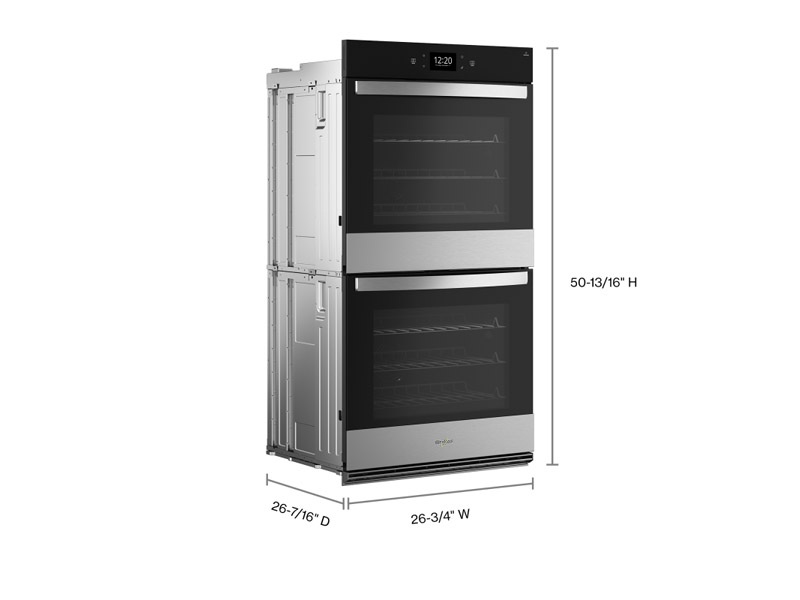 27" Whirlpool 8.6 Cu. Ft. Smart Double Wall Oven with Air Fry in Black Stainless - WOED7027PZ
