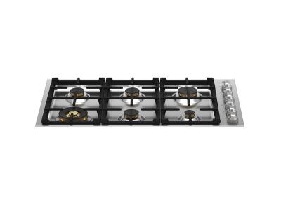 36" Bertazzoni Master Series Drop-in Gas Cooktop With 6 Brass Burners - MAST366QBXT