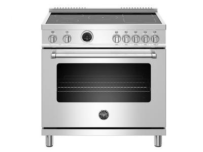 36" Bertazzoni Induction Range 5 Heating Zones  Electric Self-Clean Oven - MAST365INSXT