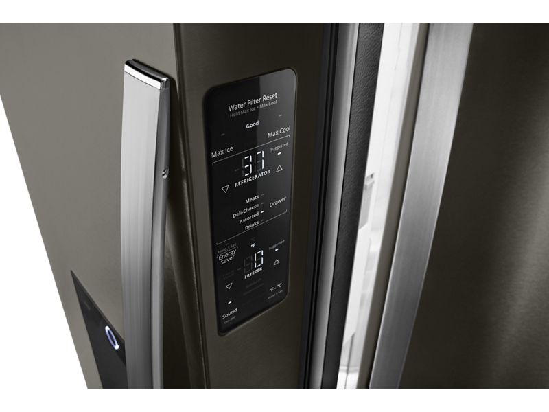 36" Whirlpool Counter Depth French Door Refrigerator in Black Stainless Steel - WRFC9636RV