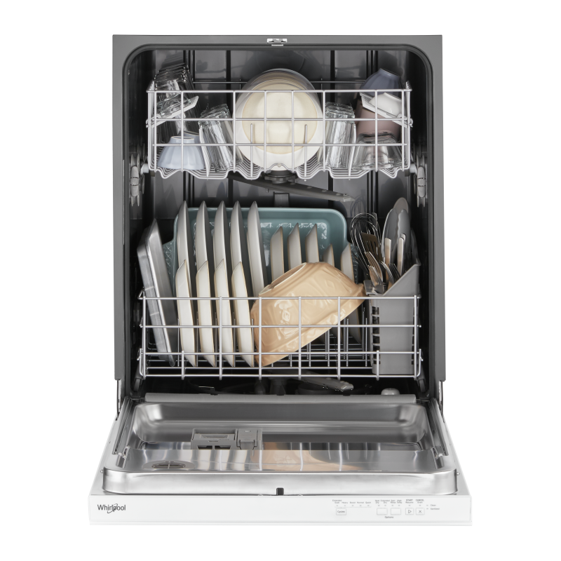 24" Whirlpool 55 DBA Quiet Dishwasher with Boost Cycle and Pocket Handle - WDP540HAMW