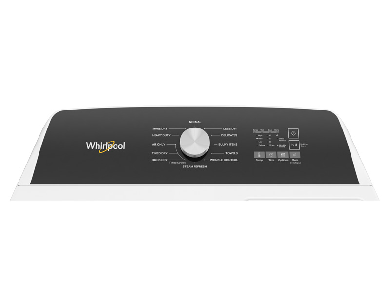 29" Whirlpool 7.0 Cu. Ft. Top Load Gas Moisture Sensing Dryer with Steam - WGD5050LW