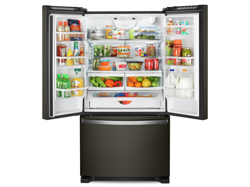 33" Whirlpool  22 Cu. Ft. Wide French Door Refrigerator in Black Stainless - WRFF5333PV