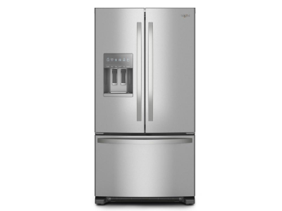 36" Whirlpool 25.2 Cu. Ft. French Door Bottom Mount Refrigerator in Fingerprint Resistant Stainless Steel - WRFF3436RZ