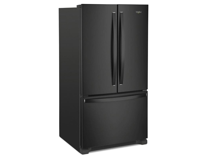 36" Whirlpool French Door Bottom Mount Refrigerator in Black - WRFF3236RB