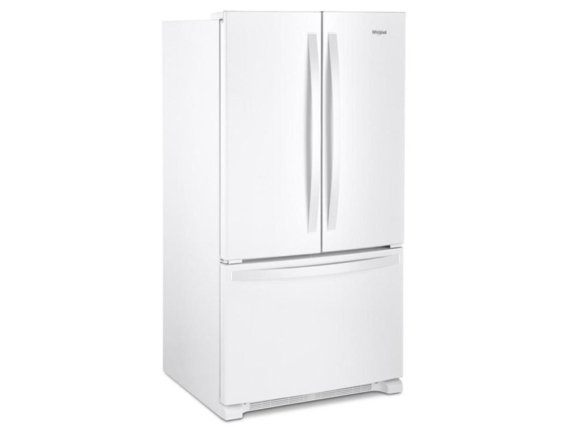36" Whirlpool French Door Bottom Mount Refrigerator in White - WRFF3236RW