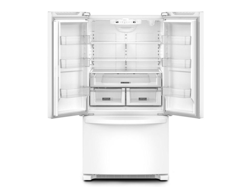 36" Whirlpool French Door Bottom Mount Refrigerator in White - WRFF3236RW