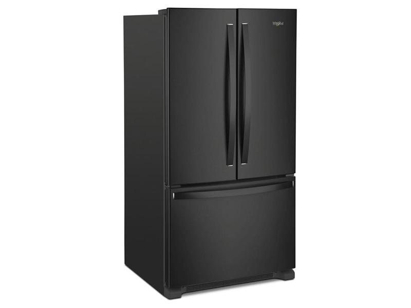 36" Whirlpool 20 Cu. Ft. French Door Bottom Mount Counter Depth Refrigerator in Black - WRFC2036RB