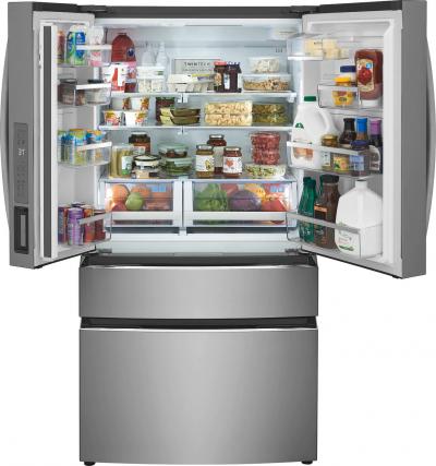 36" Frigidaire Gallery 22.1 Cu. Ft. Counter-Depth 4-Door French Door Refrigerator in Stainless Steel - GRMG2272CF