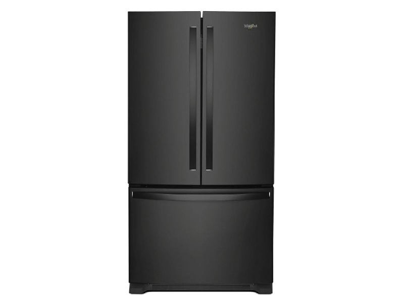 36" Whirlpool French Door Bottom Mount Full Depth Refrigerator in Black - WRFF3036RB