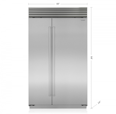48" SubZero Classic Side-by-Side Refrigerator With Tubular Handle - CL4850S/S/T