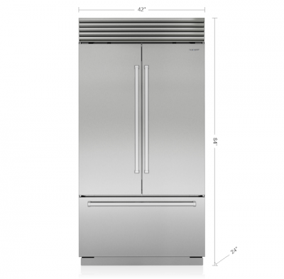 42" SubZero Classic French Door Refrigerator  with Internal Dispenser and Tubular Handle - CL4250UFDID/S/T