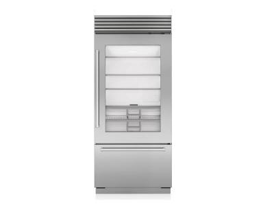 36" SubZero Right Hinge Classic Over-and-Under Refrigerator with Glass Door  - CL3650UG/S/P/R