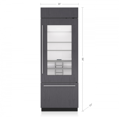 30" SubZero Left Hinge Classic Over-and-Under Refrigerator With Glass Door In Panel Ready - CL3050UG/O/L