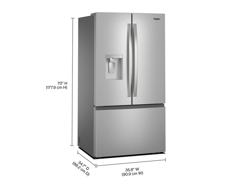 36" Whirlpool 30 cu. ft. French Door Refrigerator with In-Door Water and Ice Maker - WRFF3536SZ