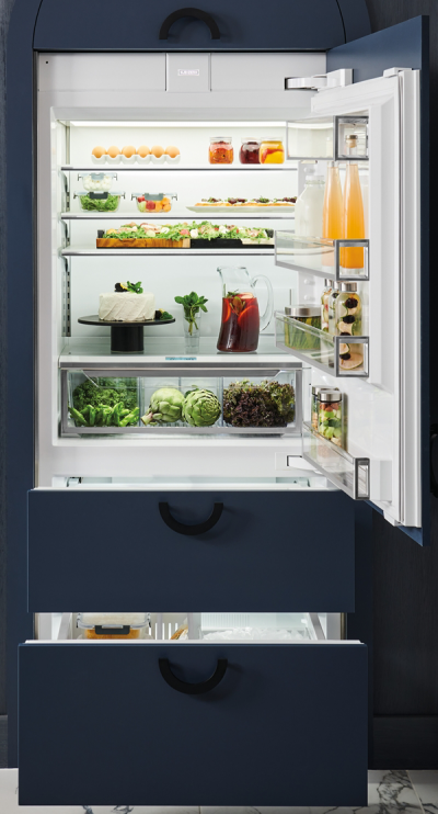 36" SubZero Designer Left Hinge Over-and-Under Refrigerator with Ice Maker - DET3650CI/L