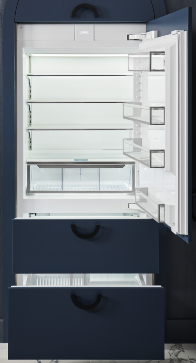 36" SubZero Designer Right Hinge Over-and-Under Refrigerator with Ice Maker - DET3650CI/R