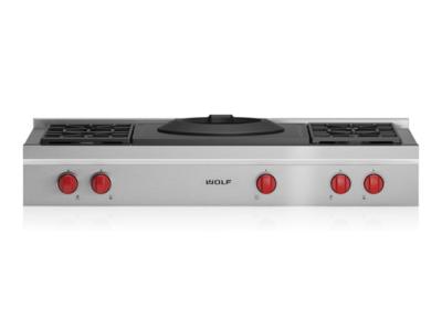 Wolf 48 Sealed Burner Rangetop - 4 Burners and Infrared Dual Griddle  (SRT484DG)