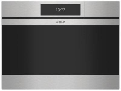 24" Wolf M Series Contemporary Stainless Steel Handleless Convection Steam Oven - CSOP2450CM/S