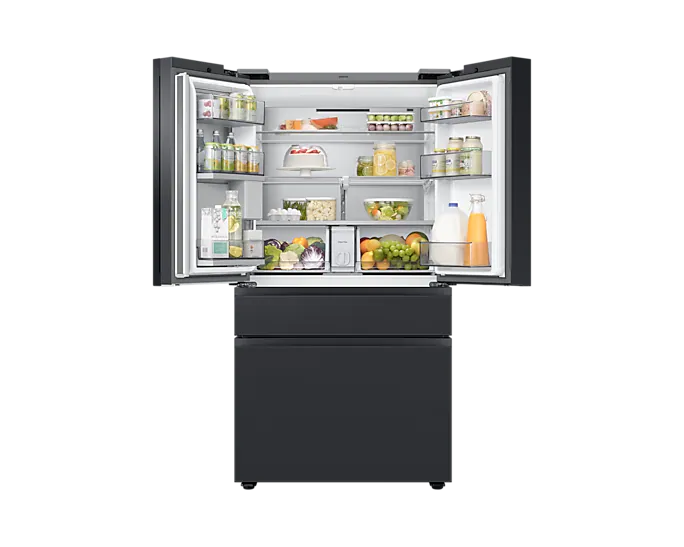 36" Samsung 28.6 Cu. Ft. Bespoke 4-Door Family Hub French Door Refrigerator with Charcoal Glass Panels - F-RF29BB893333