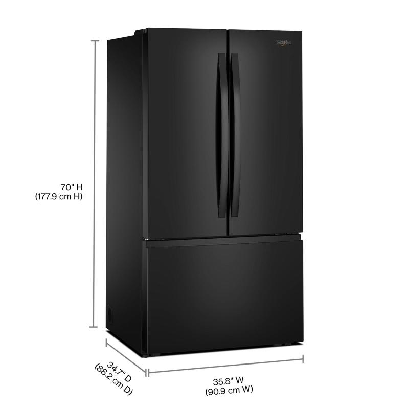 36" Whirlpool 31 Cu. Ft. French Door Refrigerator with Interior Water Dispenser - WRFF3336SB