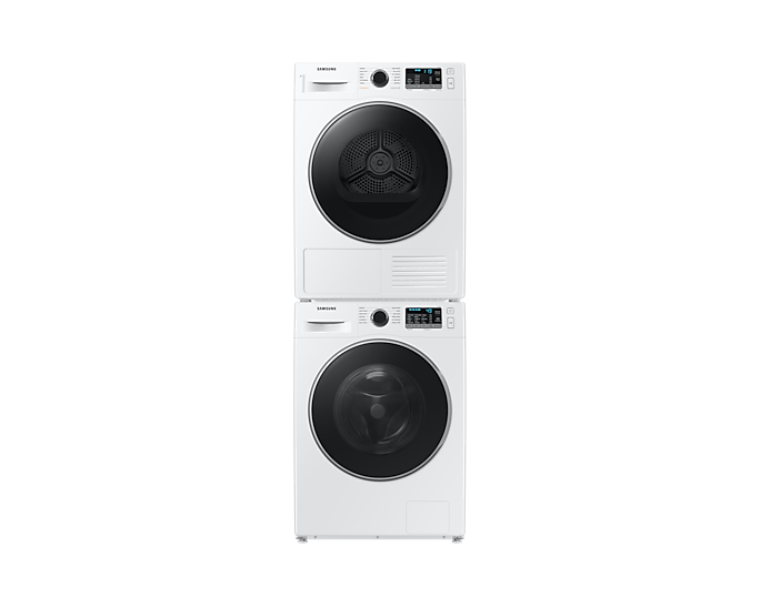 23" Samsung 2.9 Cu. Ft . Front Load Washer with Super Speed And 4.0 Cu. Ft. Dryer with Heat Pump Technology - WW25B6800AW-DV25B6800HW