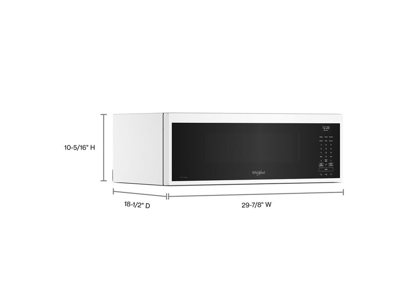 30" Whirlpool 1.1 Cu. Ft. Smart Low Profile Microwave Hood Combination with 450 CRM 4-Speed Venting - YWMML5530RW