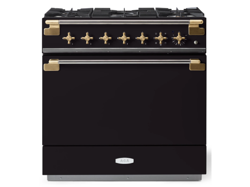 36" AGA Elise Series Freestanding Dual Fuel Range with Antique Brass Trim - AEL361DFABMBL
