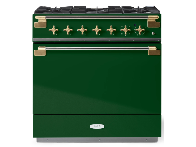 36" AGA Elise Series Freestanding Dual Fuel Range with Antique Brass Trim - AEL361DFABCWG