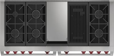 60" Wolf 9 Cu. Ft. Dual Fuel Range with 6 Burners Infrared Charbroiler and Infrared Griddle - DF60650CG/S/P/LP