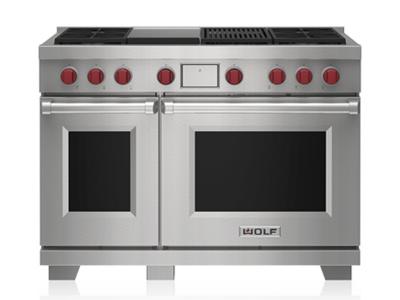 48" Wolf Dual Fuel Range with 4 Burners Infrared Charbroiler and Infrared Griddle - DF48450CG/S/P