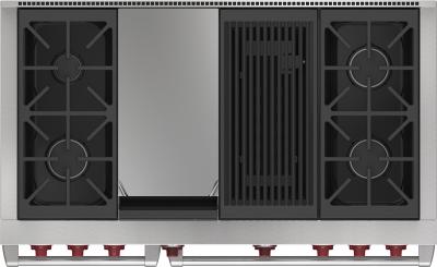 48" Wolf Dual Fuel Range with 4 Burners Infrared Charbroiler and Infrared Griddle - DF48450CG/S/P